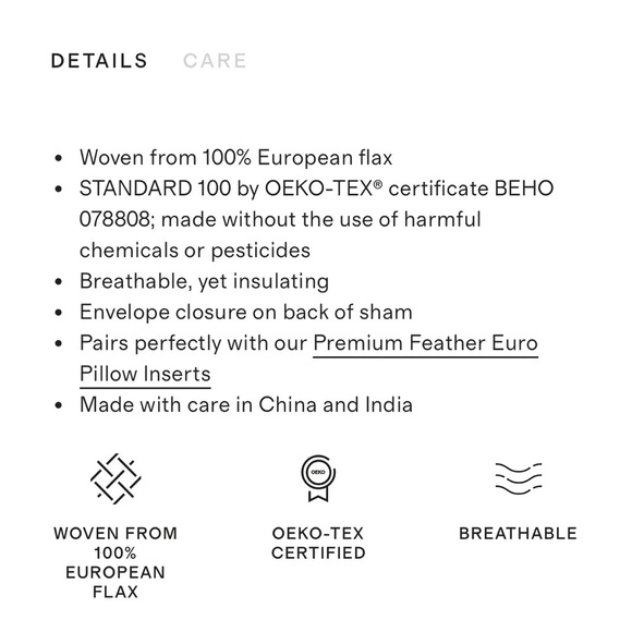 QUINCE European Linen Euro Shams Set Of 2 Willowleaf 3156 - Picture 2 of 10